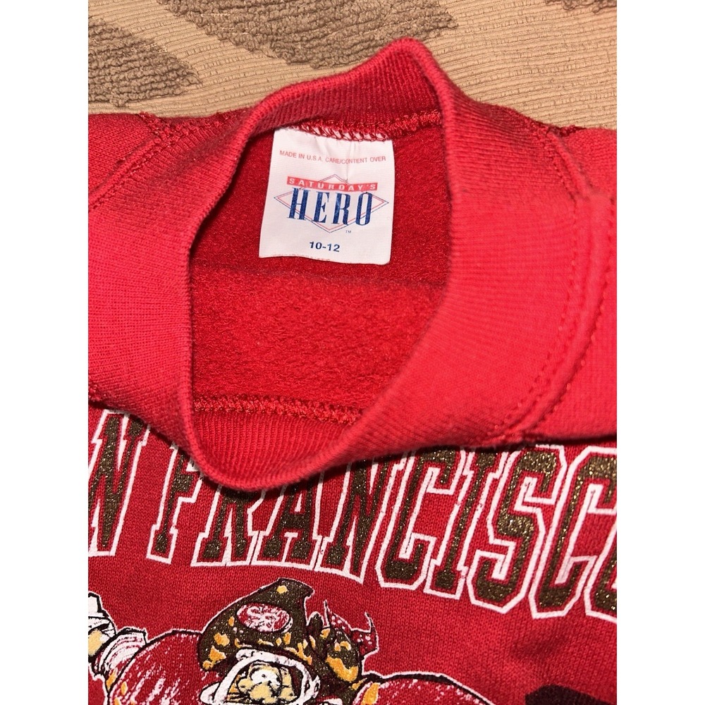Vtg 1990's San Francisco 49ers Sweatshirt L Jack Davis‎ Graphic Cartoon YOUTH - Picture 4 of 7